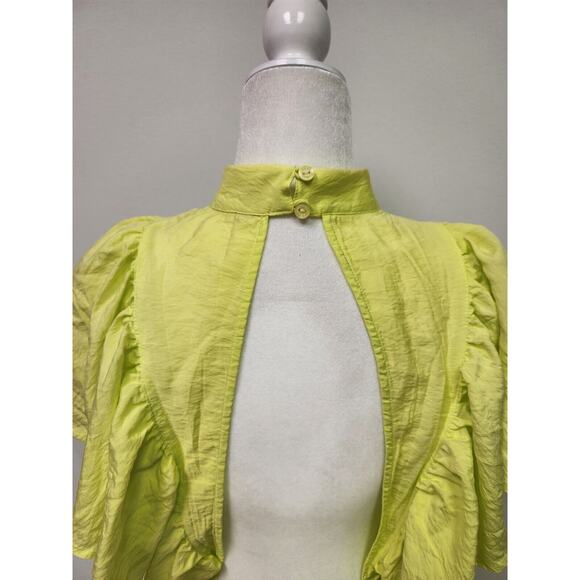 $230 NWT YOUNG FABULOUS & BROKE Sz M CRUZ flutter sleeve dress margarita - Picture 6 of 11